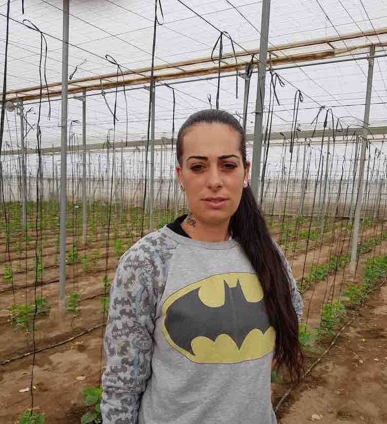 Lorena Chacón, trabajadora de invernadero