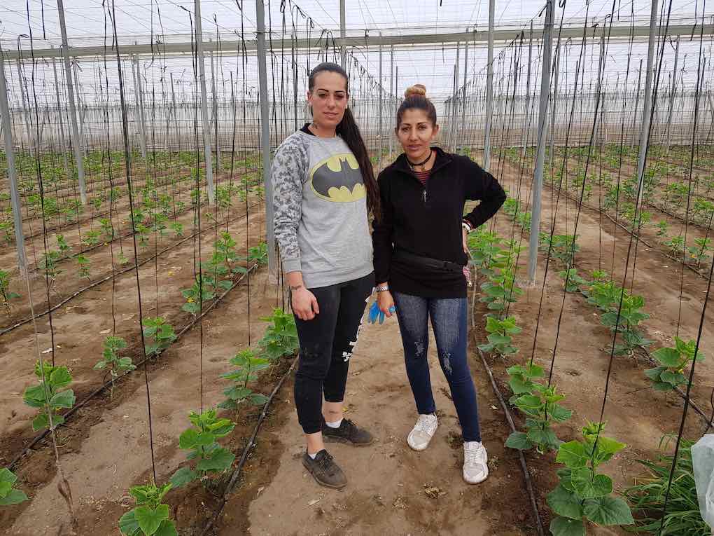 Lorena Chacón y Carmen Heredia, trabajadoras de invernadero