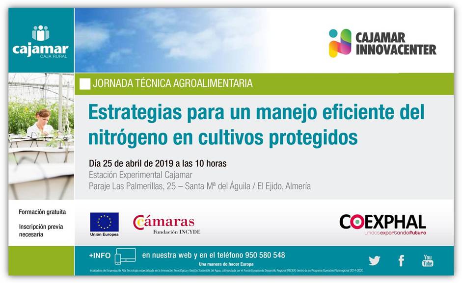 Cartel de la jornada de Coexphal y Cajamar sobre nitrógeno