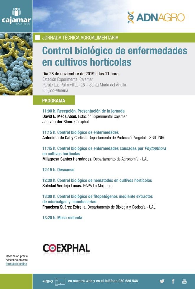 Programa Jornada Control biológico de enfermedades en cultivos hortícolas