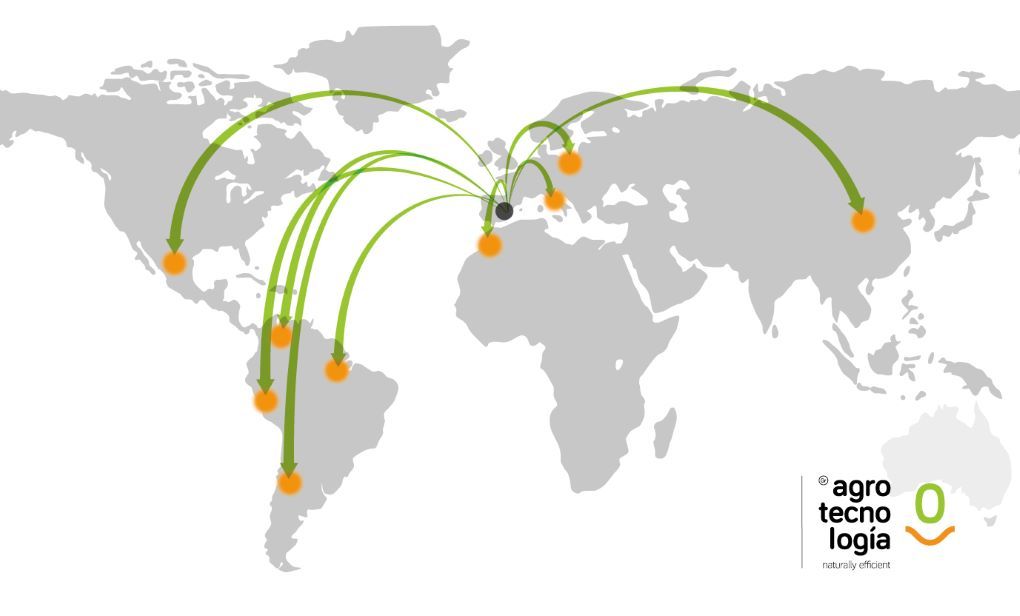 Mapa de internacionalización del Grupo Agrotecnología.