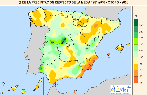 década precipitaciones en España