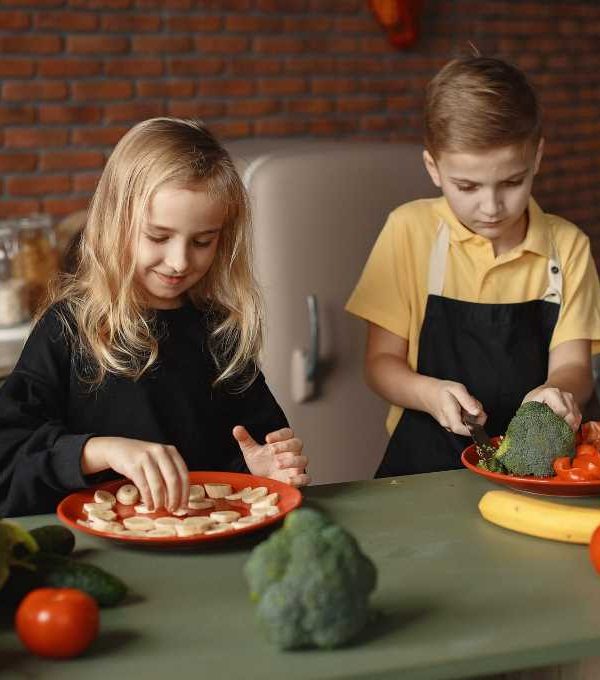 niños verduras