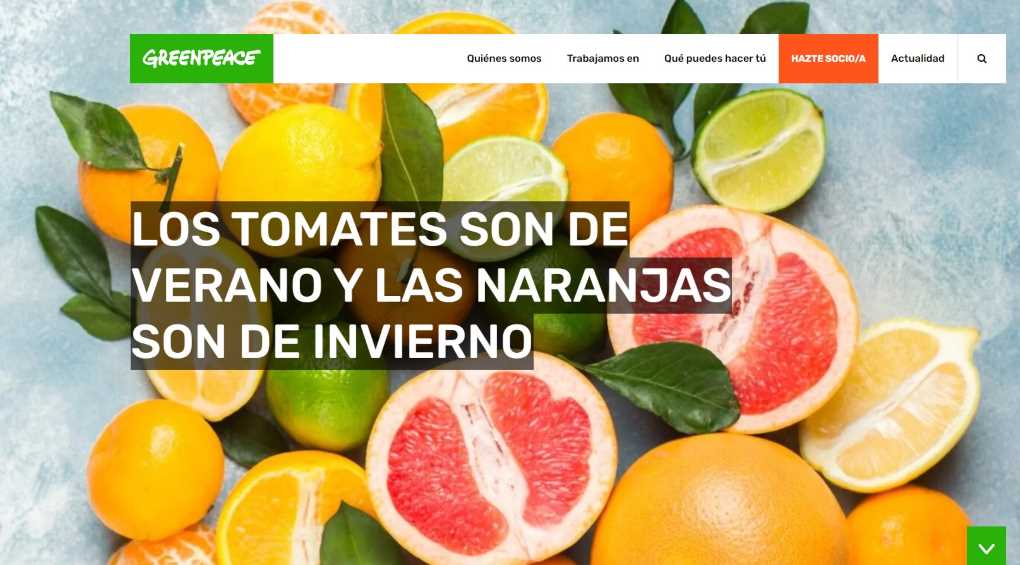 página web campaña Greenpeace