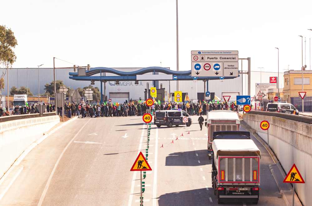 Protesta en puerto de Castellón.