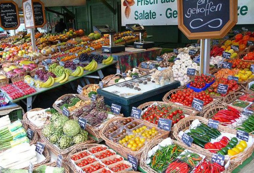 Mercado alemán frutas y hortalizas